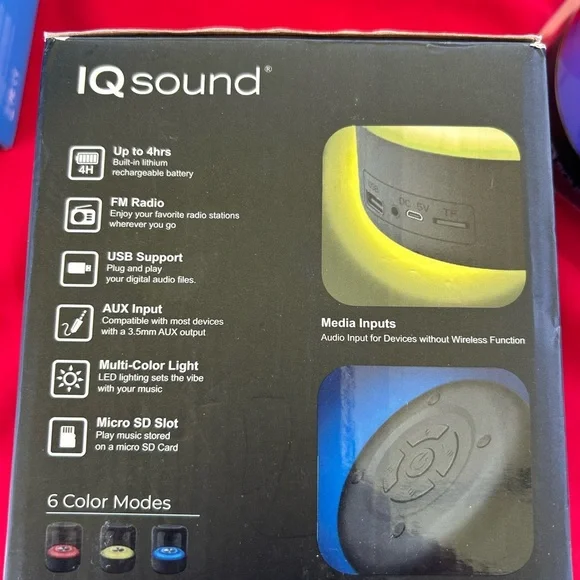 IQ Sound Black Portable Bluetooth Speaker with LED Display - Picture 2 of 5